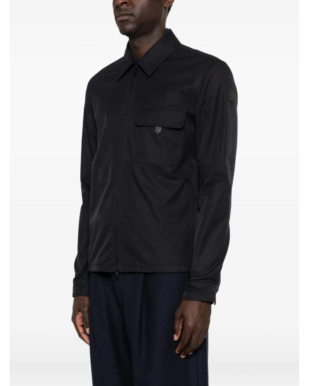 Moncler Black Chest-Pocket Zip Jacket for men