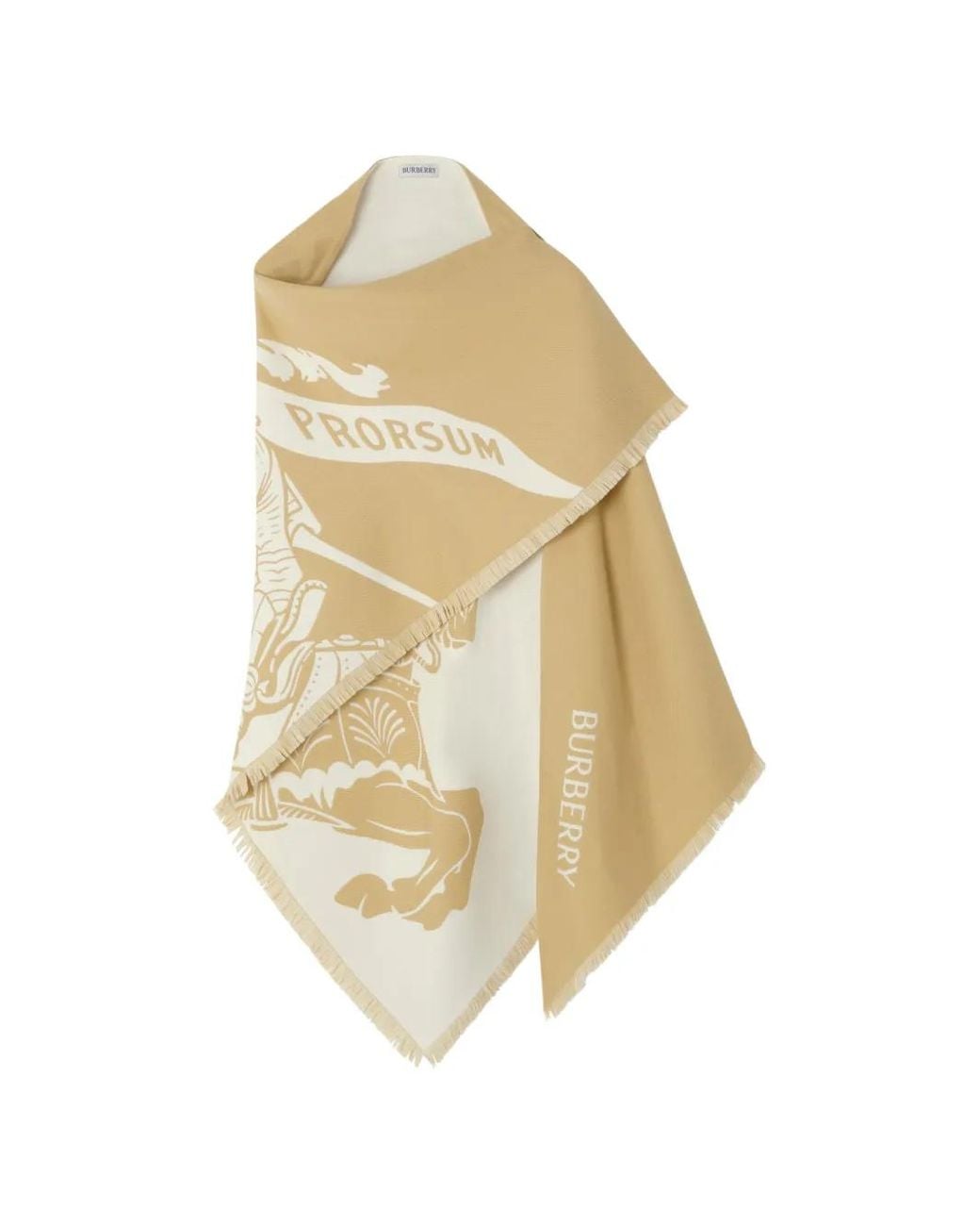 Burberry Natural Knight Wool-Silk-Cashmere Cape