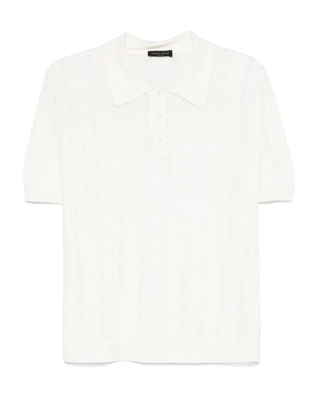 Roberto Collina White Striped Polo Shirt for men