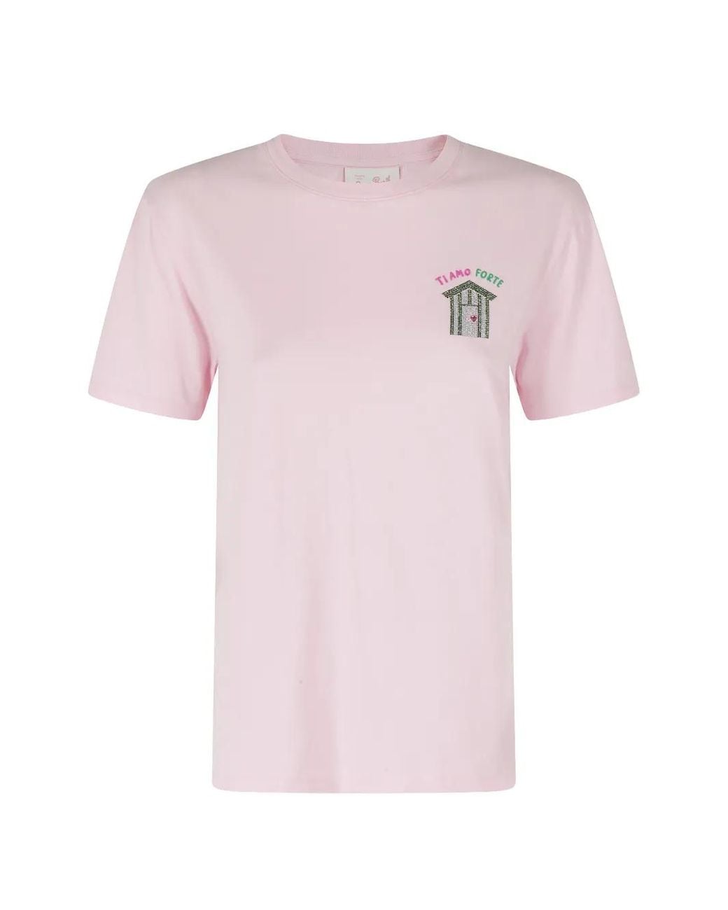 Mc2 Saint Barth Pink Emilie Rhinestone-Embellished T-Shirt
