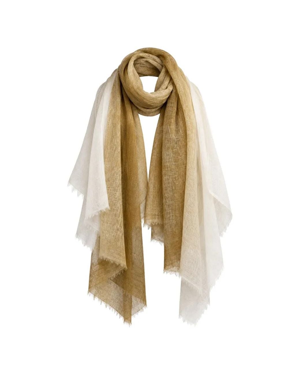 Oats & Rice Metallic Macaron Ombre Fringed Cashmere Scarf