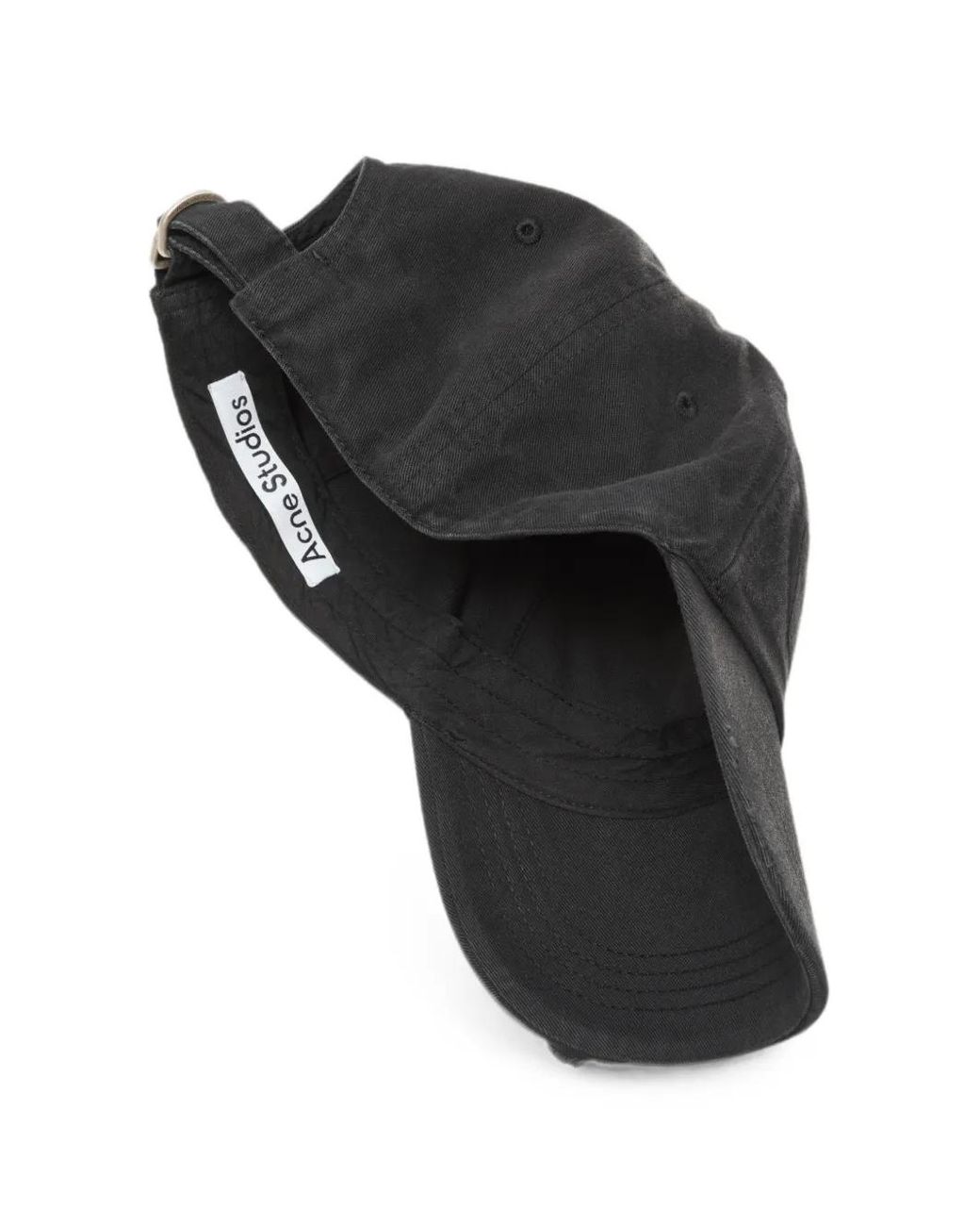 Acne Gray Logo-Patch Distressed Baseball Cap