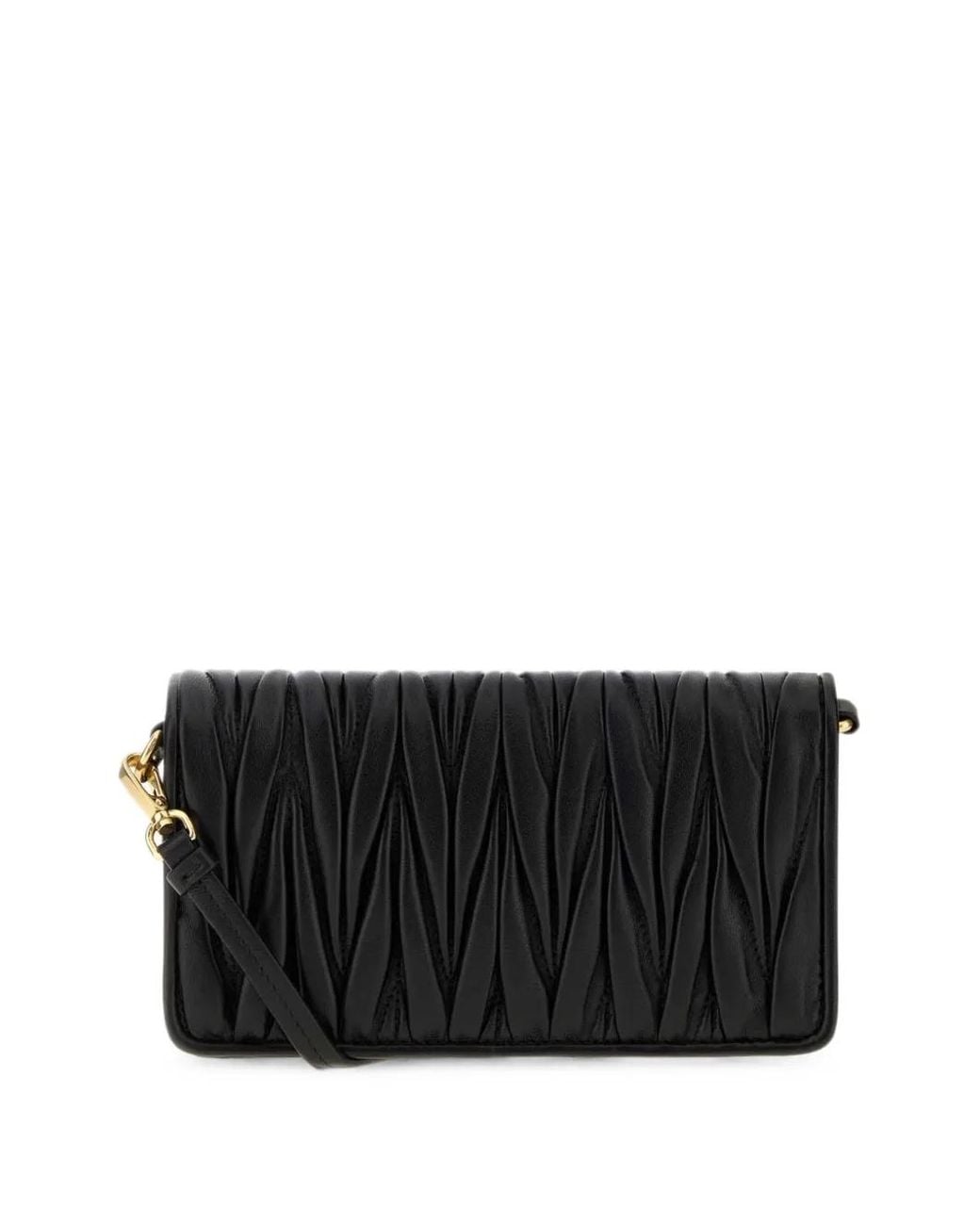 Miu Miu Black Matelassé Cross Body Bag