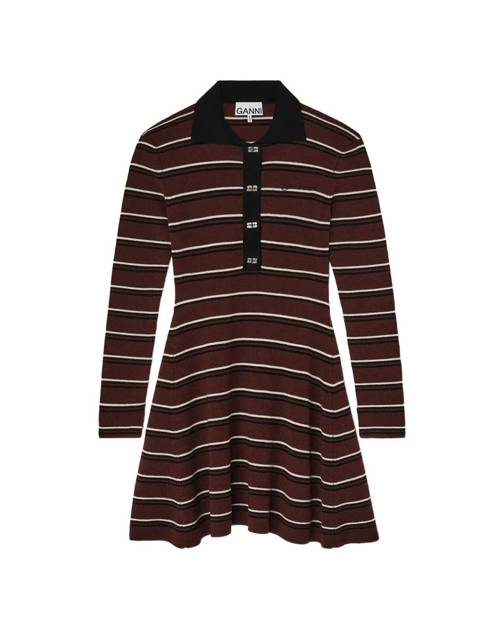 Ganni Polo Jurk in het Brown