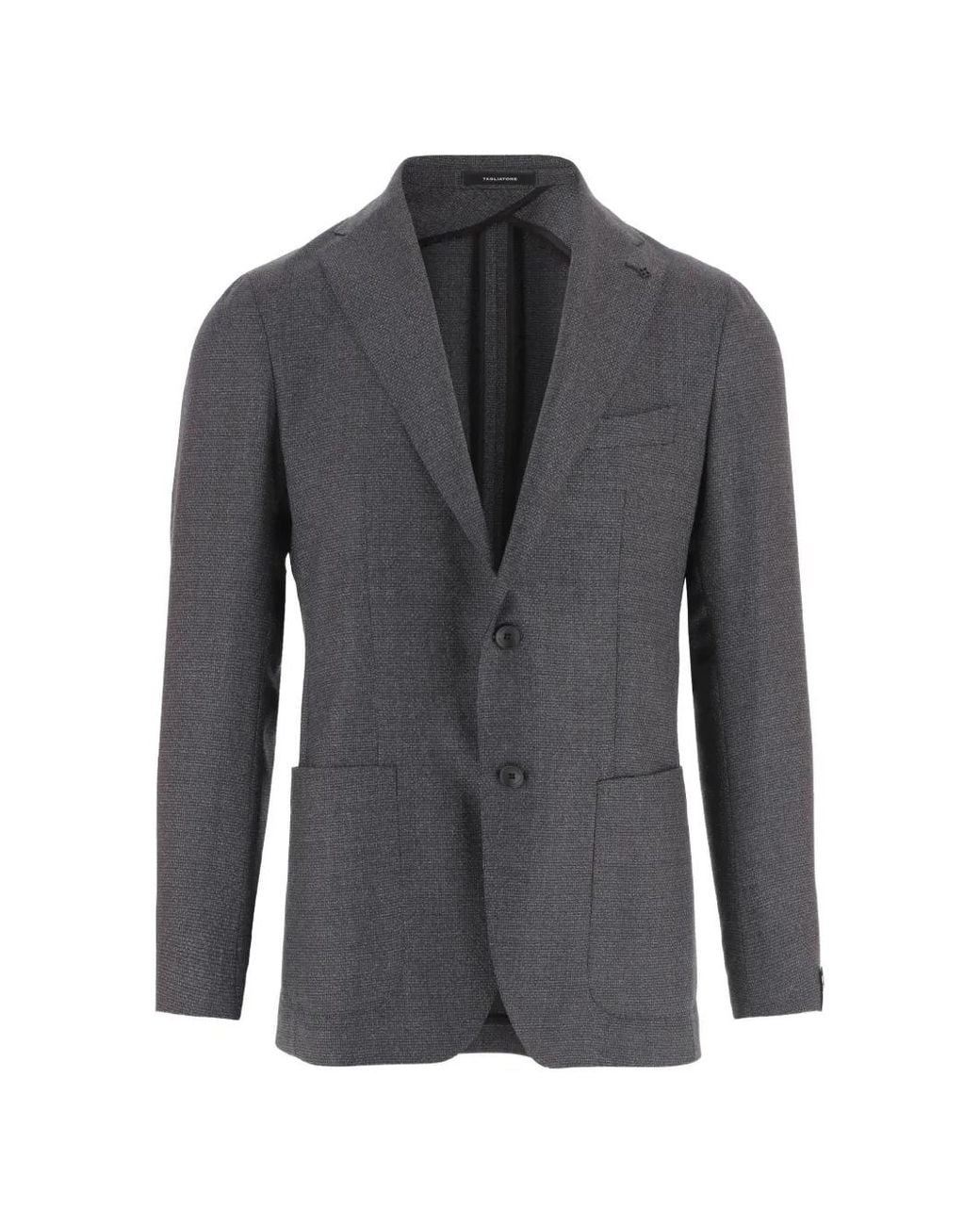 Tagliatore Gray Single-Breasted Virgin Wool Blazer for men