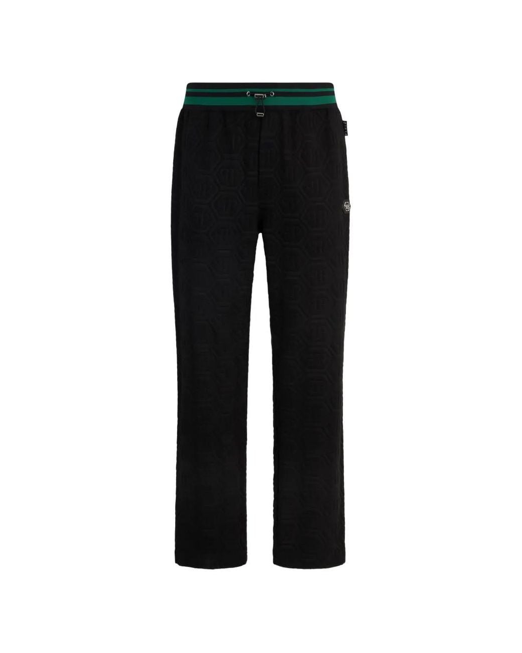 Philipp Plein Black Jacquard Monogram Track Pants for men