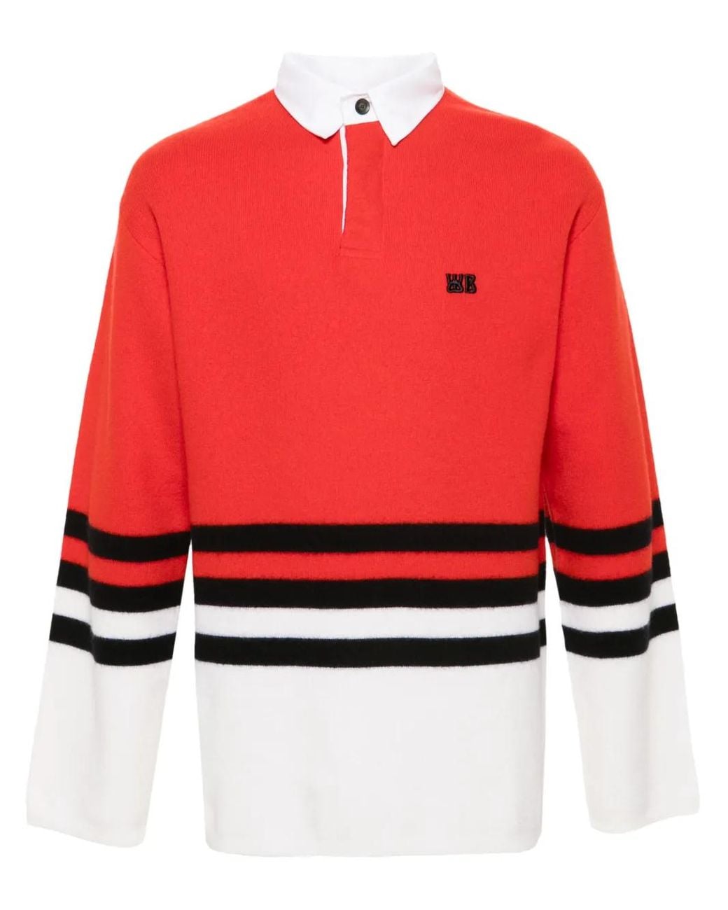 Wales Bonner Red Cipher Polo-Pullover