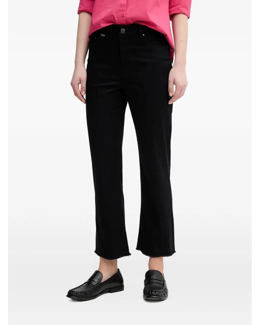 Benetton Black Frayed-Hem Jeans
