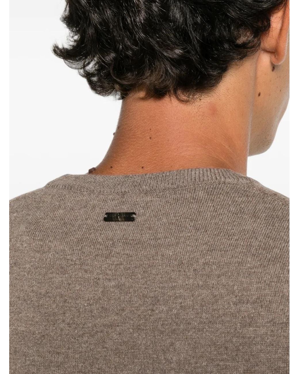 Corneliani Brown Crew-Neck Long-Sleeve Sweater for men