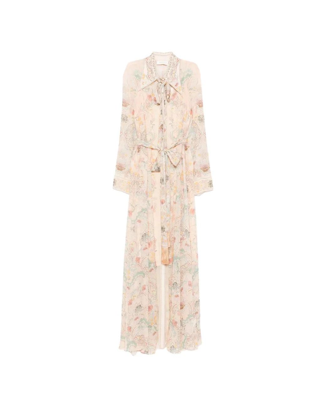 Robe Longue À Fleurs Zimmermann en coloris White