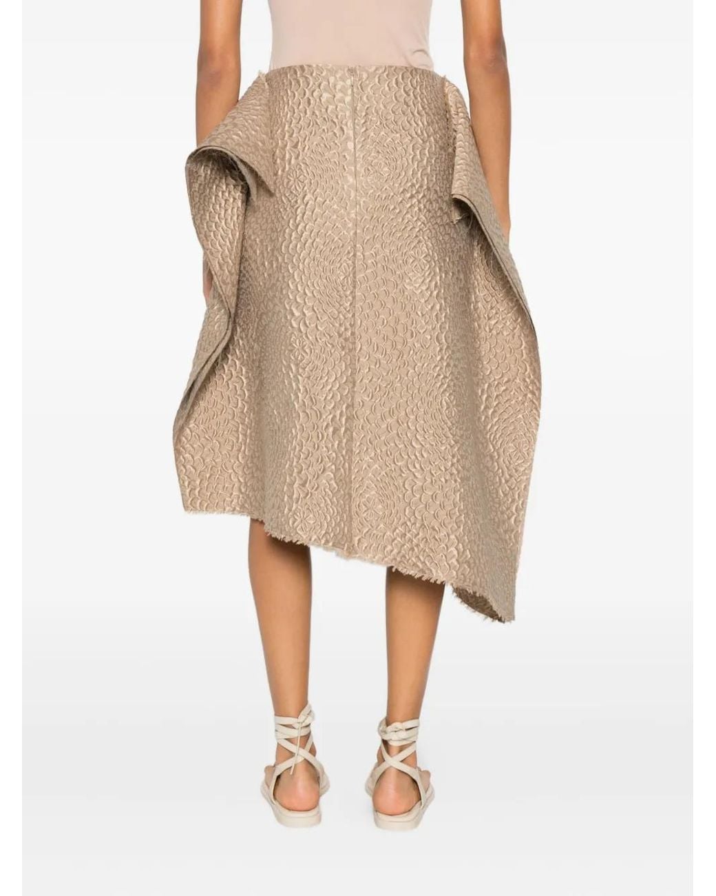 Niccolò Pasqualetti Natural Collage Asymmetric Midi Skirt