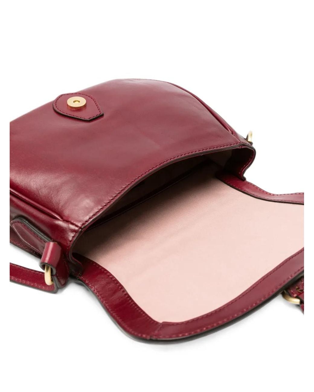 The Bridge Red Buckle-Detail Leather Crossbody Bag