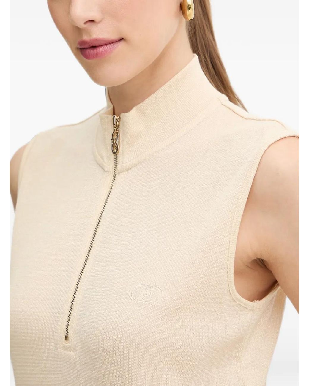 Liu Jo Blue Half-Zip Top