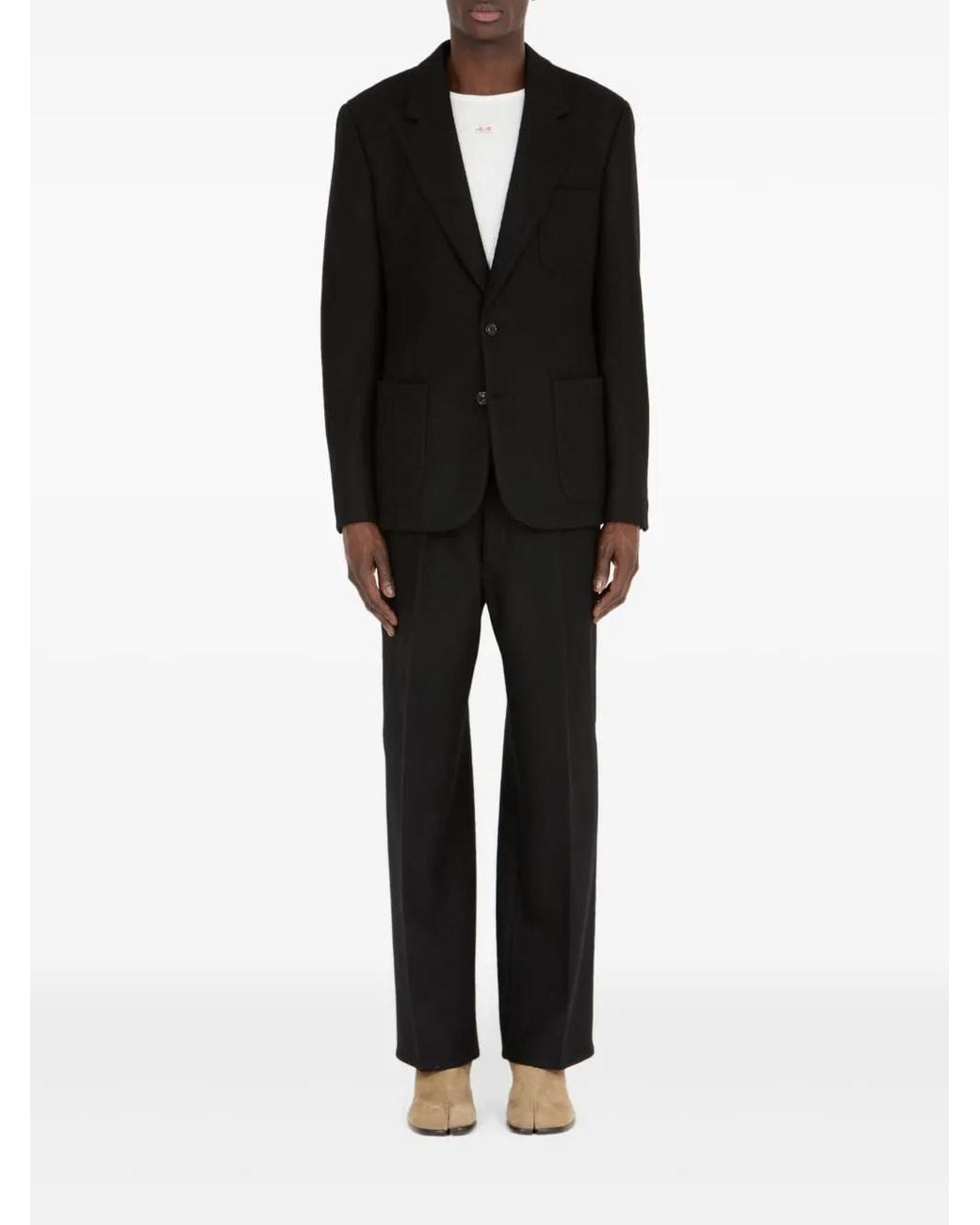 Maison Margiela Black Felted Wool Jacket for men
