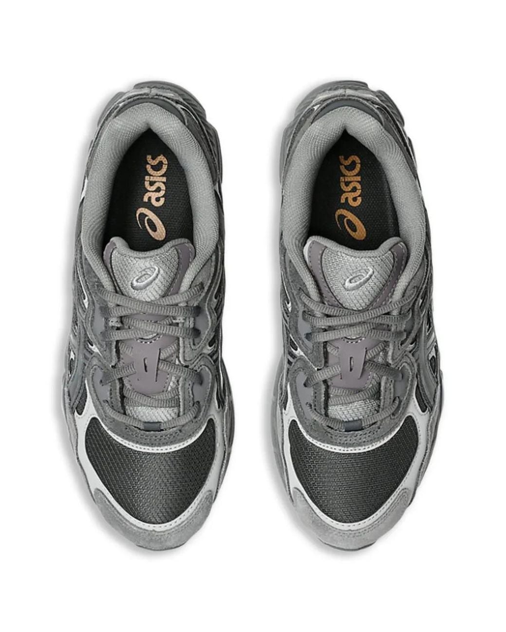 Asics Gray Sneakers Gel-Nyc Leather Upper Trainers