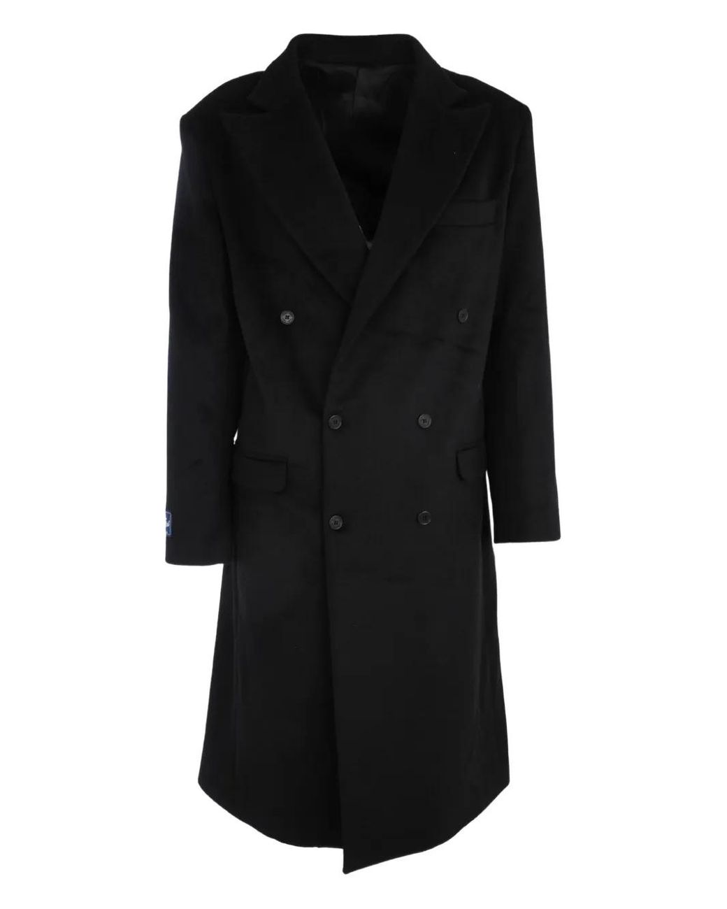 FAMILY FIRST Black Double-Breasted Coat for men