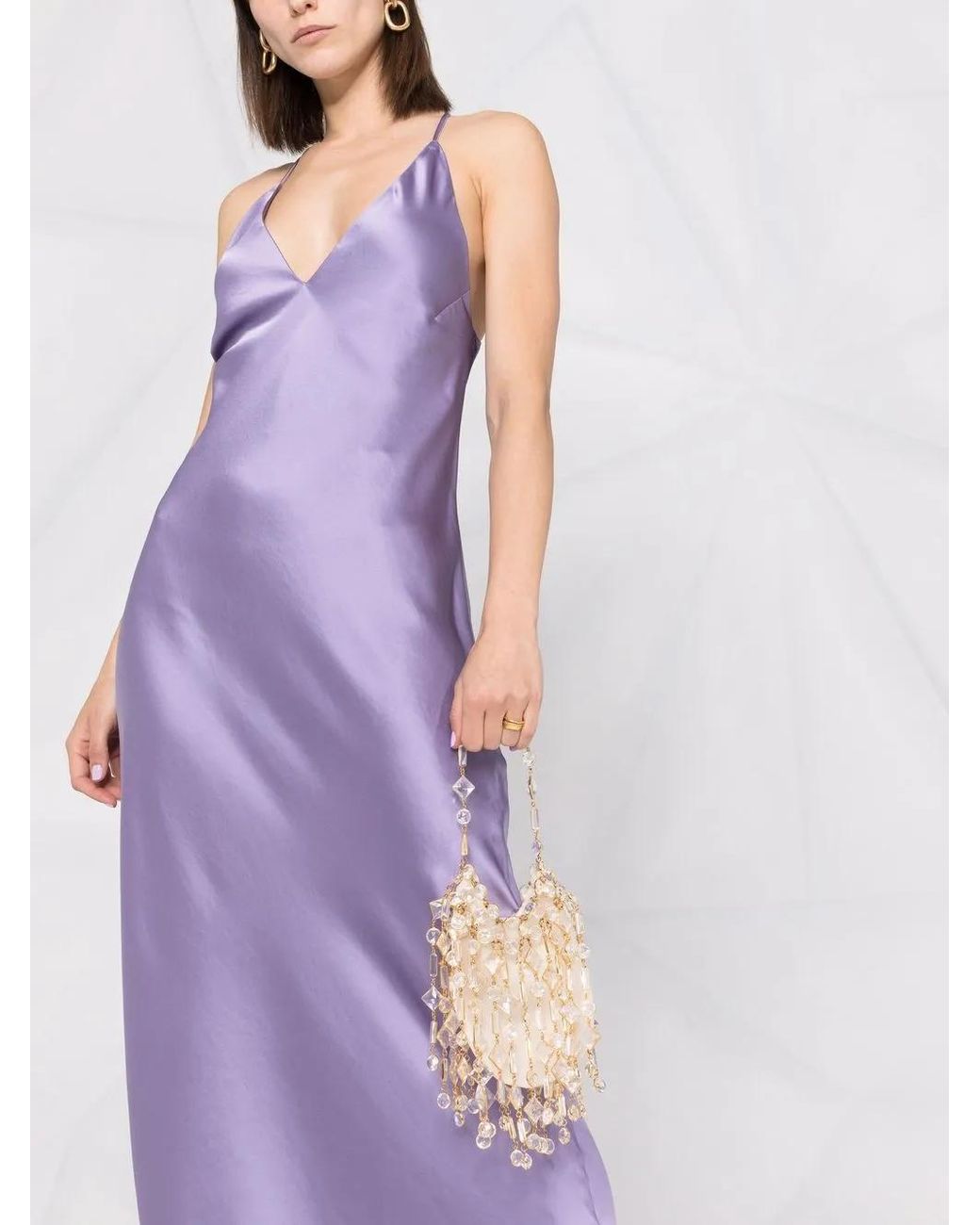 Blanca Vita Purple V-Neck Strappy Dress