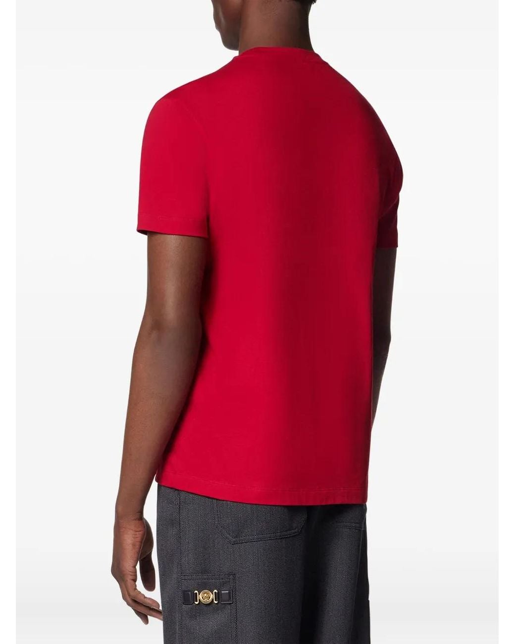 Versace Embroidered Cotton-Jersey T-Shirt for men