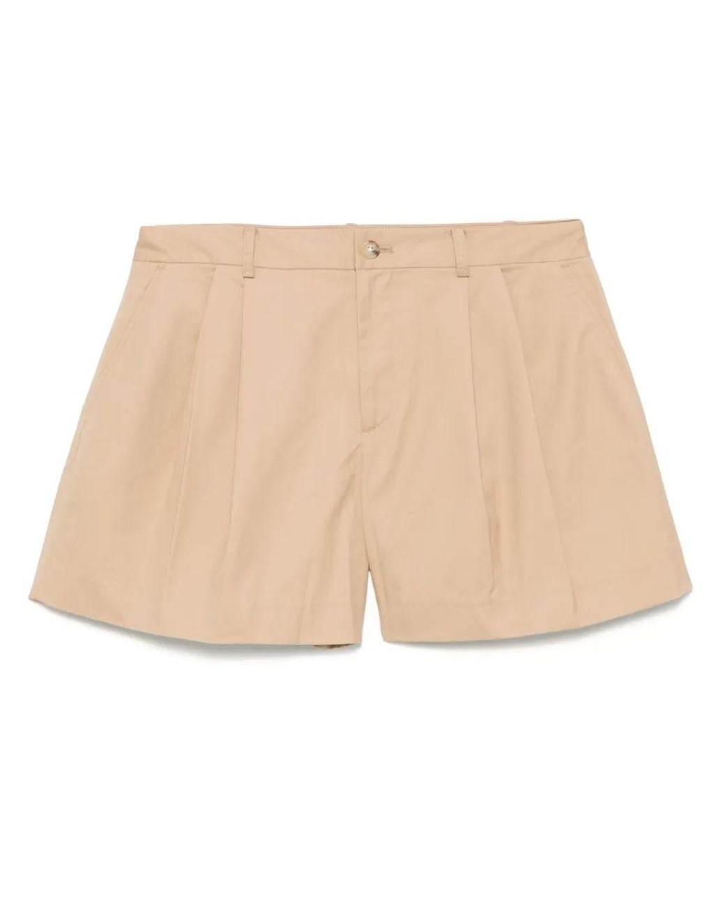 Ralph Lauren Natural Pleat-Detail Shorts