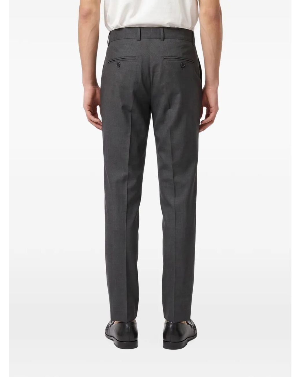 _J.L - A.L_ Black Barbette Pressed-Crease Trousers for men