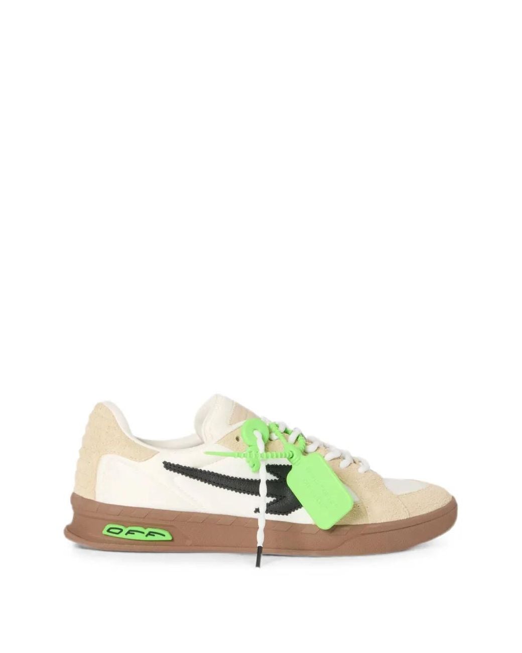Off-White c/o Virgil Abloh Green End Of Play Patch Suede-Panelled Sneakers for men