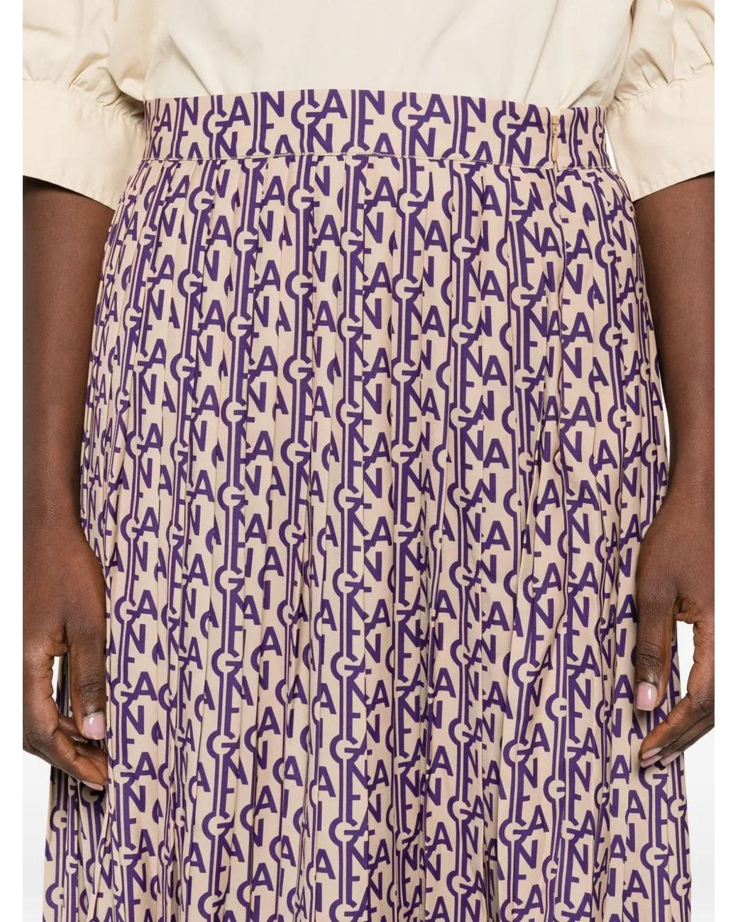 Gant Purple Pleated Skirt