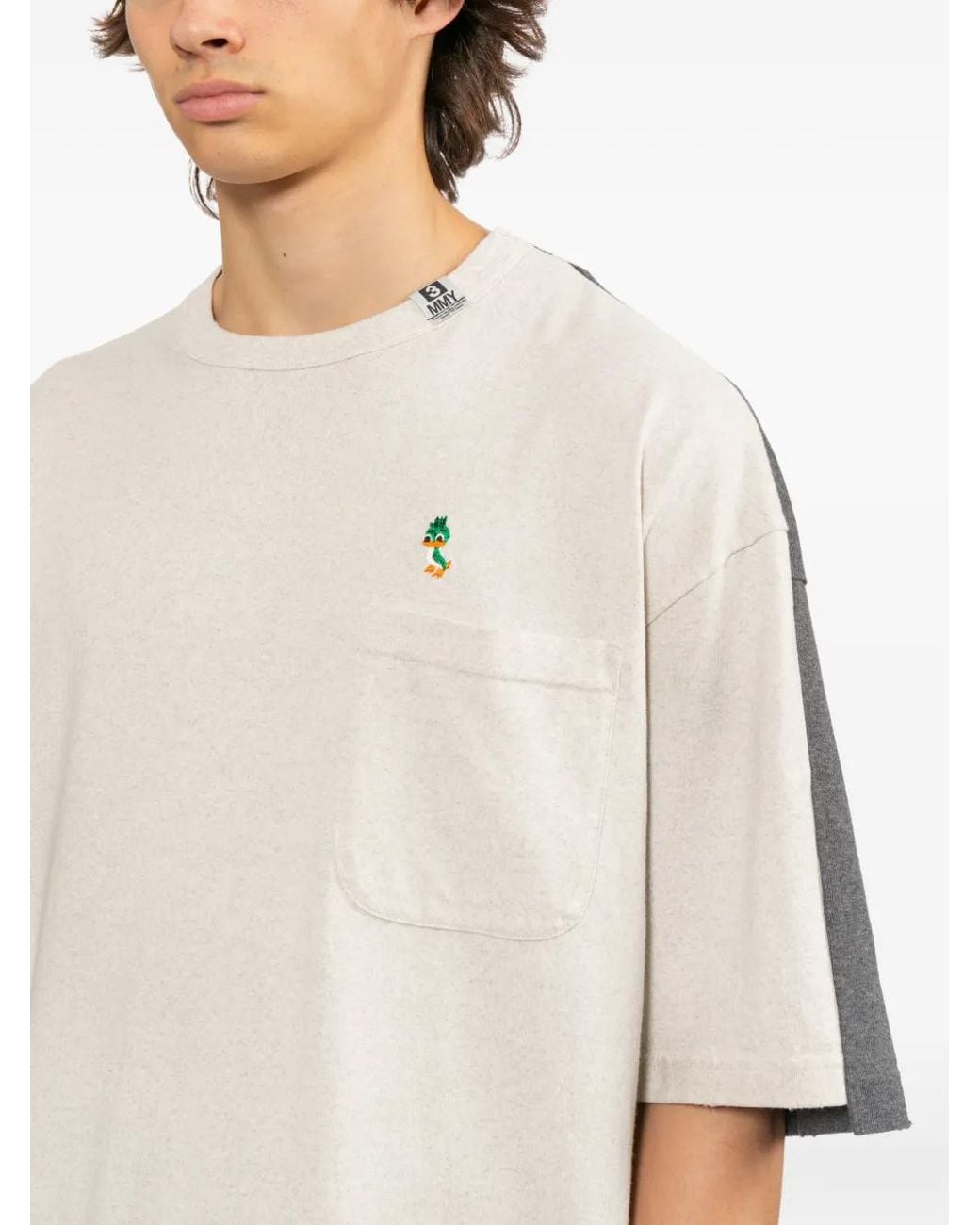 Maison Mihara Yasuhiro White Colour-Block T-Shirt for men