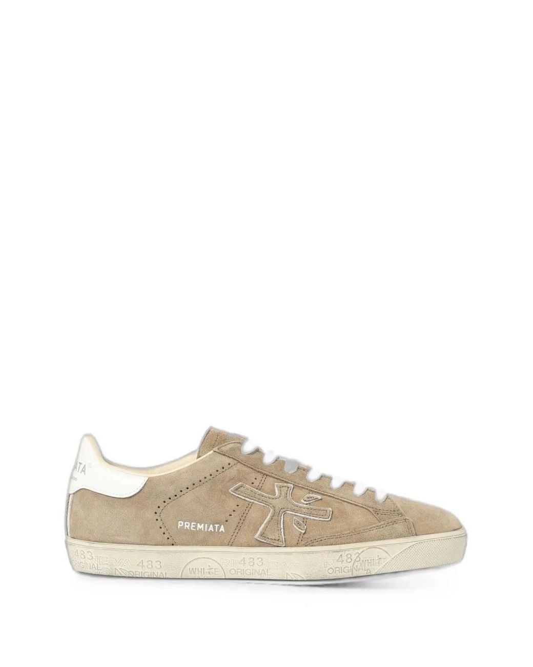 Premiata Natural Steven Logo-Patch Sneakers for men