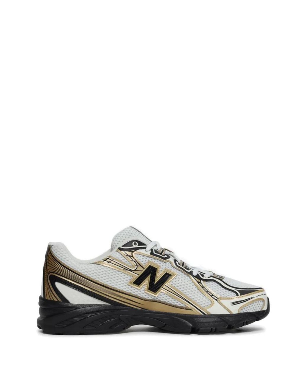 New Balance White 740 Lace-Up Sneakers