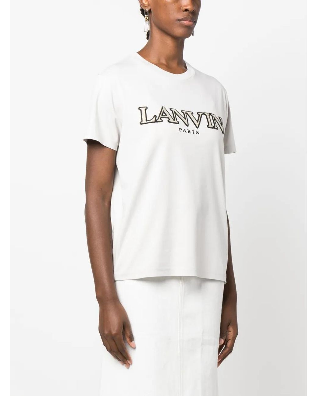 Lanvin White Curb Regular Fit Tee-Shirt