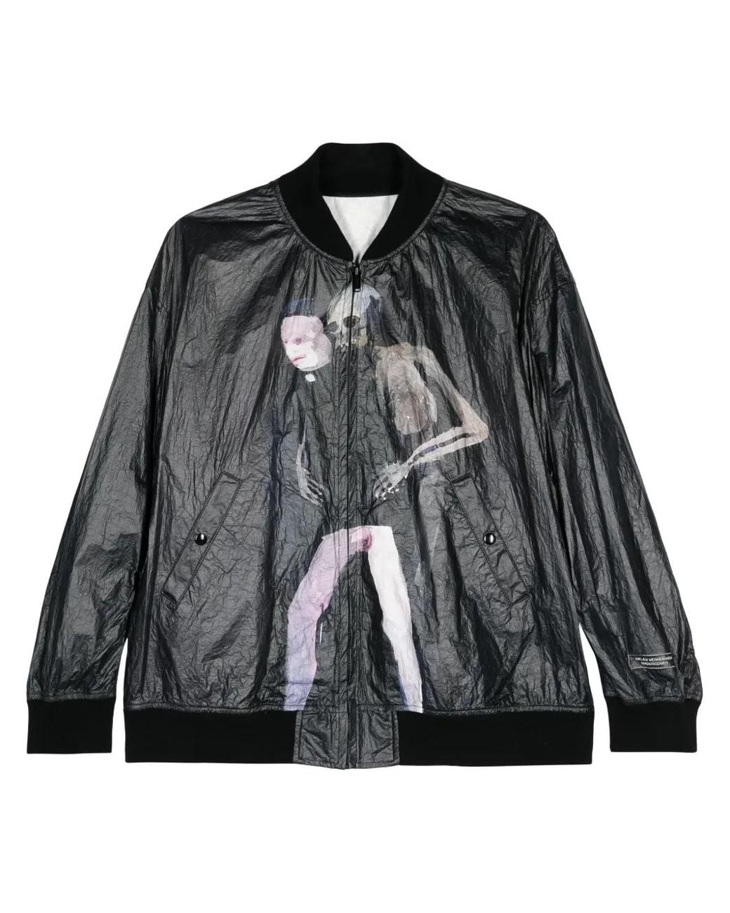 Undercover Black Graphic-Print Bomber Jacket for men