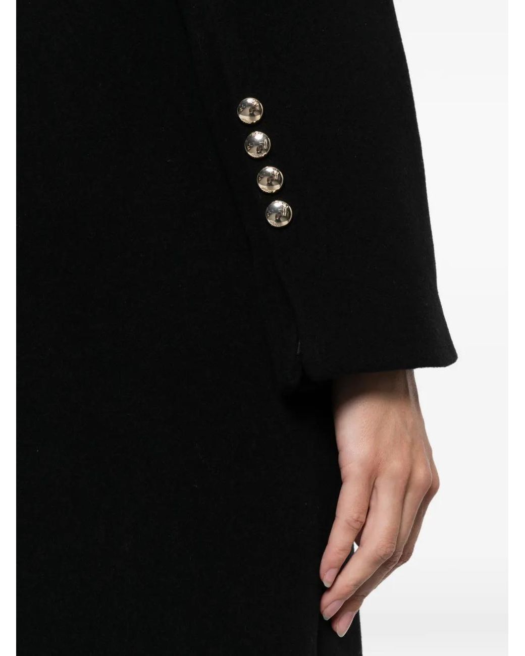 Maje Black Long Wool Blend Coat