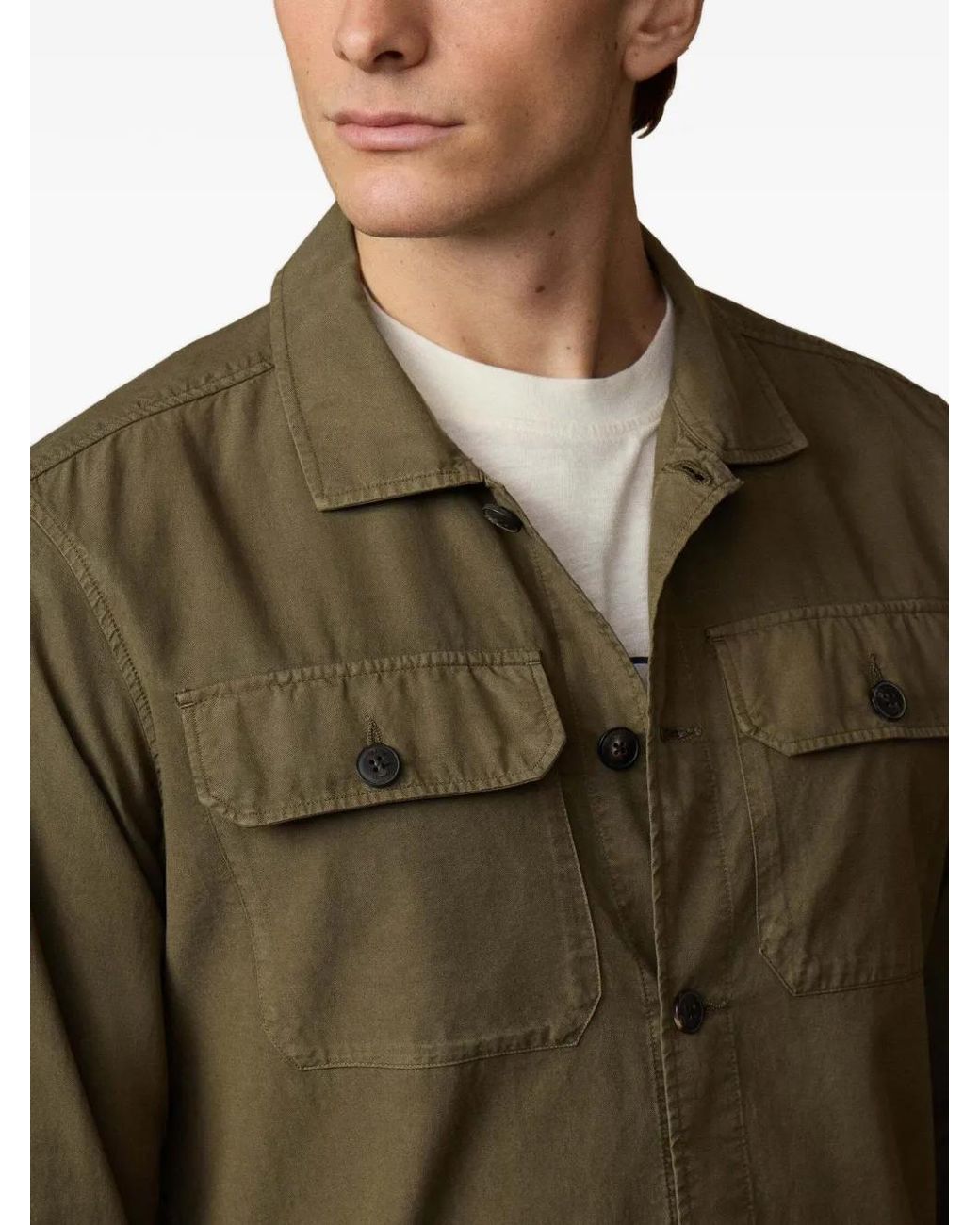 Hackett Green Heritage Twill Overshirt Jacket for men