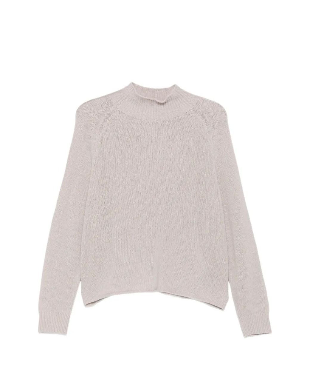 Luisa Cerano White Mock-Neck Raglan-Sleeve Sweater