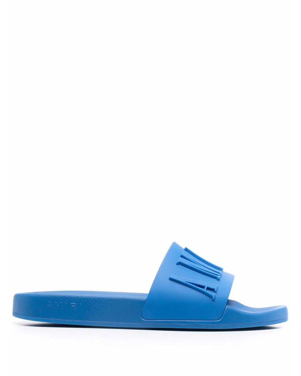 Amiri Blue Logo-Embossed Open-Toe Slides for men