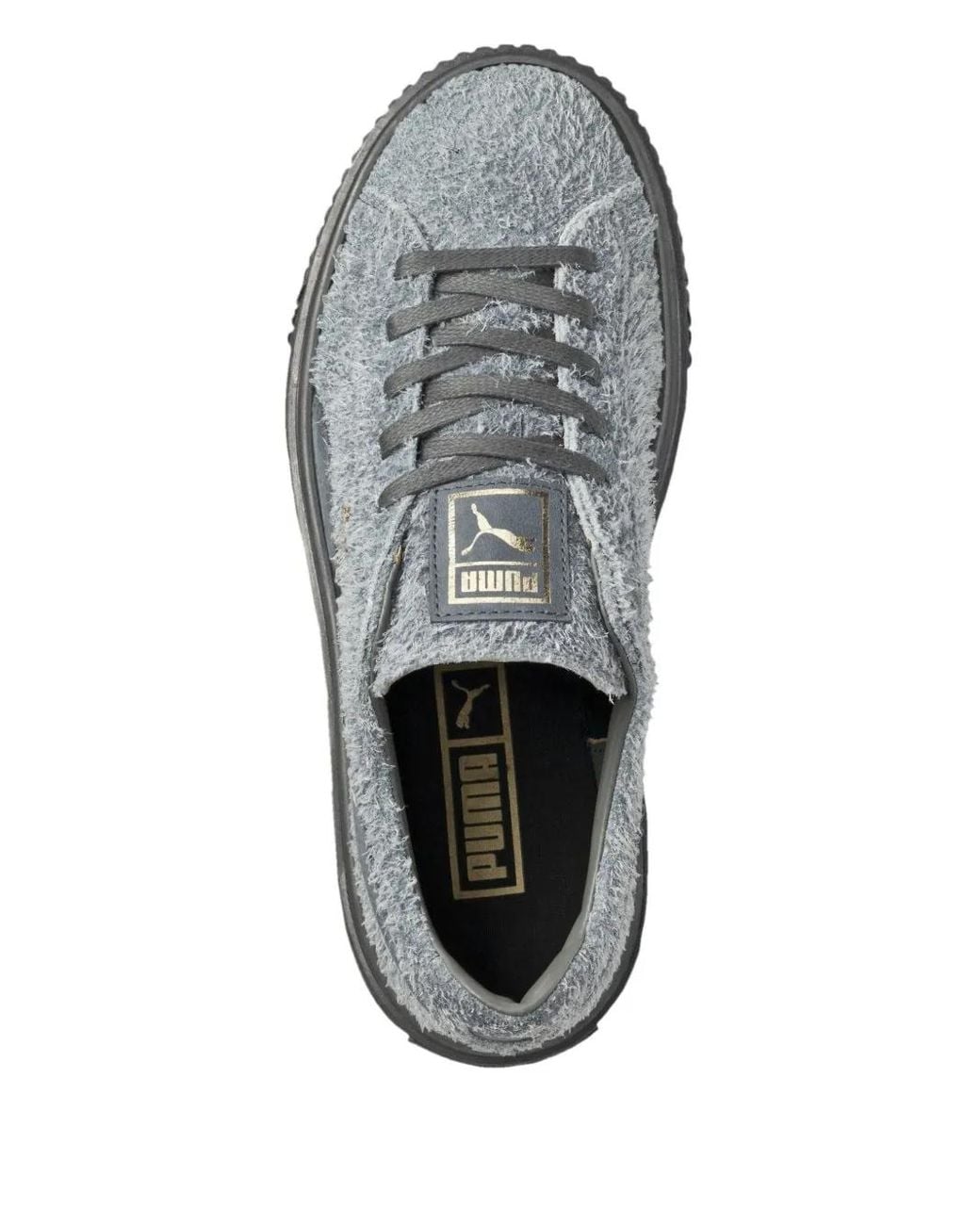 PUMA Gray Elemental Platform Textured Suede Sneakers