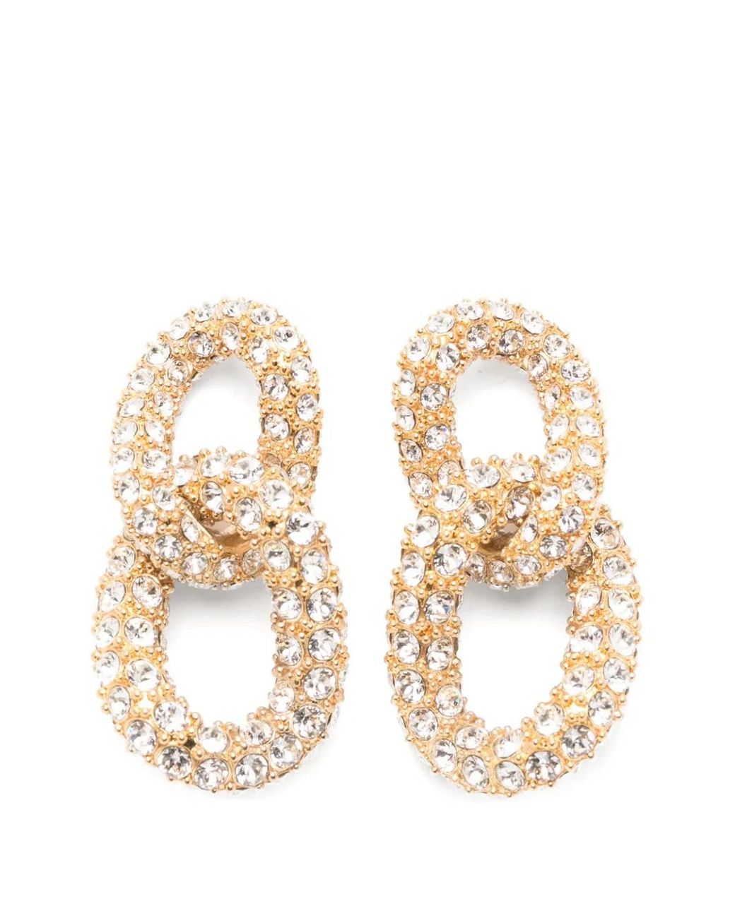 Isabel Marant Metallic Funky Crystal-Embellished Drop Earrings