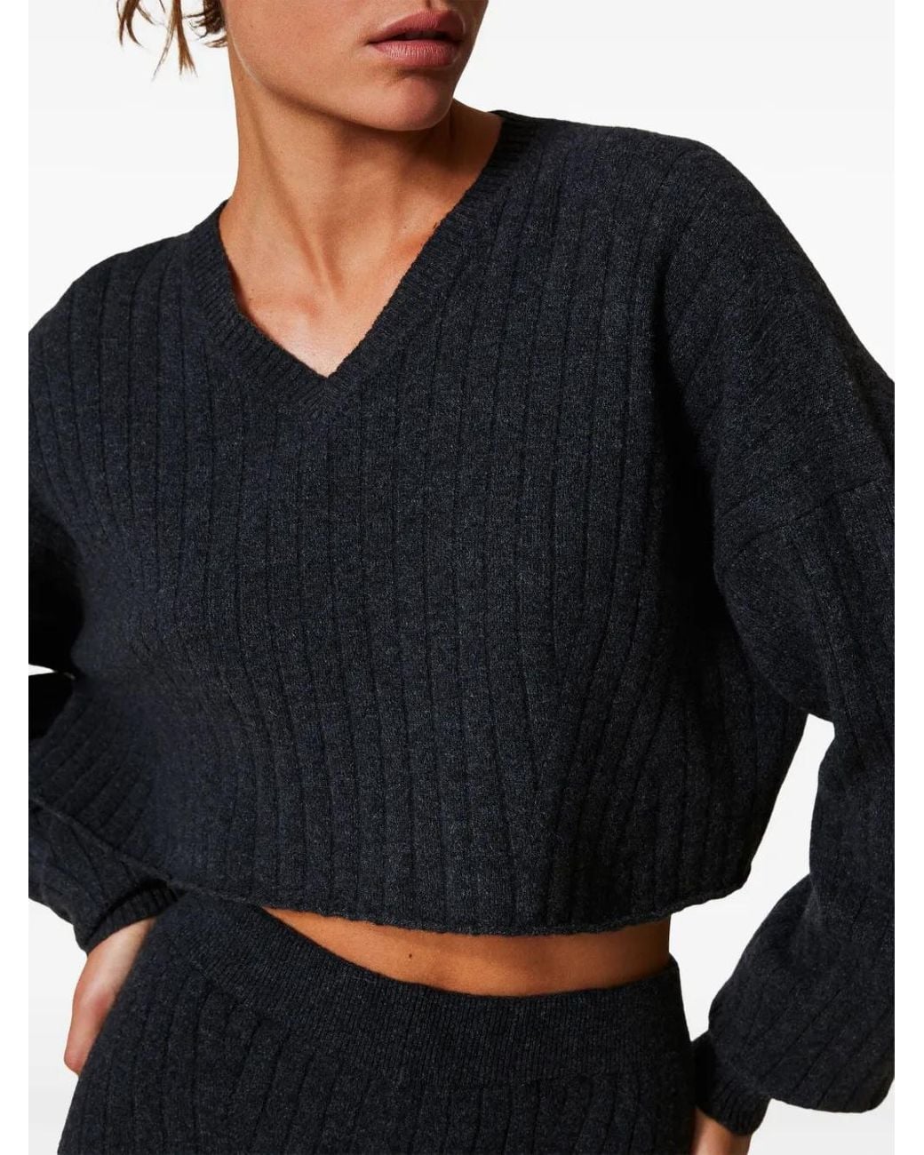 Jersey Corto Con Cuello Vuelto Twinset de color Black