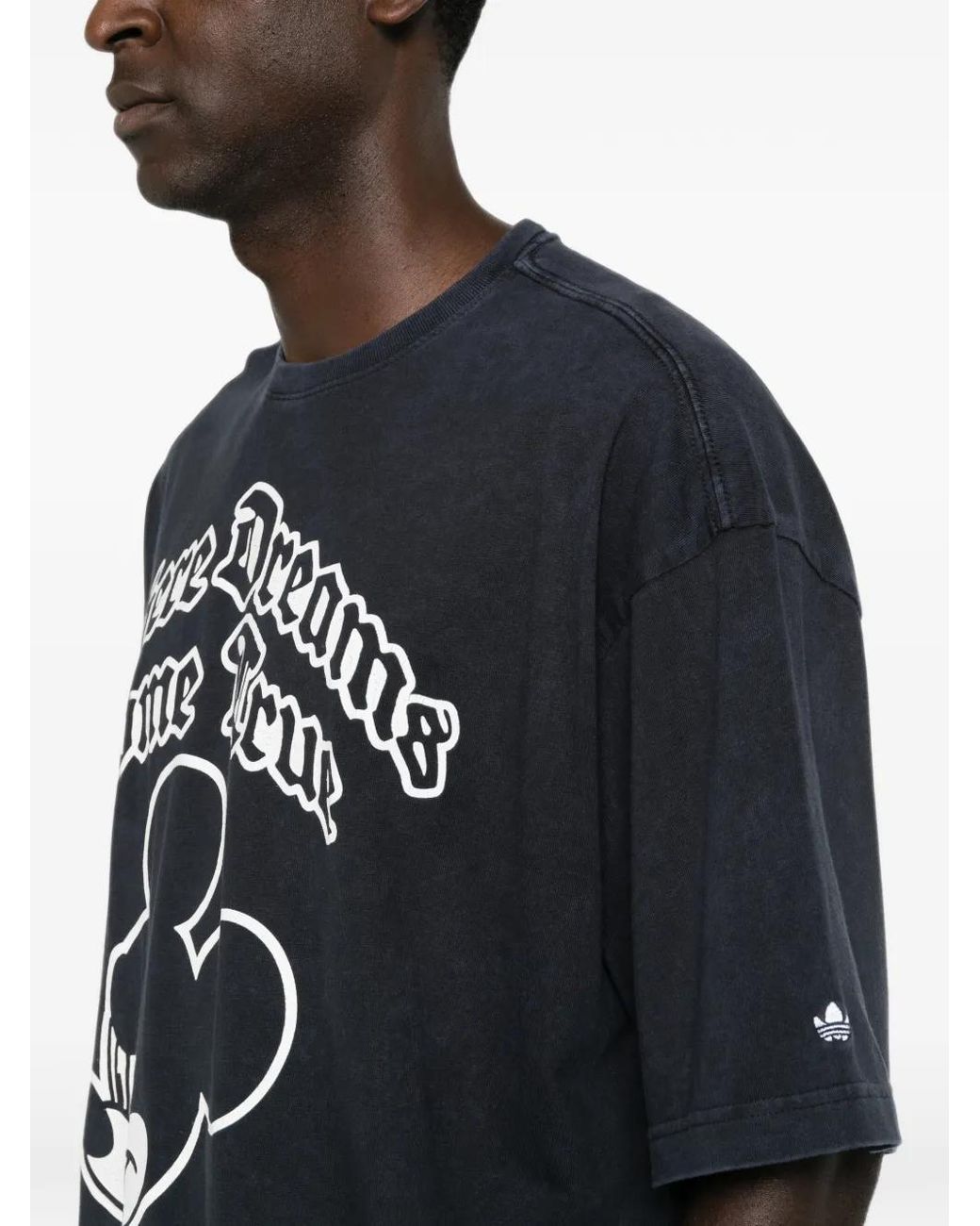 Adidas Black X Disney Mickey Mouse Graphic-Print T-Shirt for men