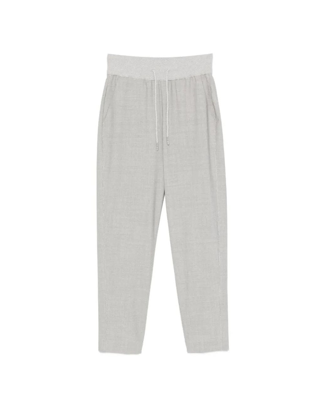 Panicale White Pantalon Droit À Lien De Resserrage