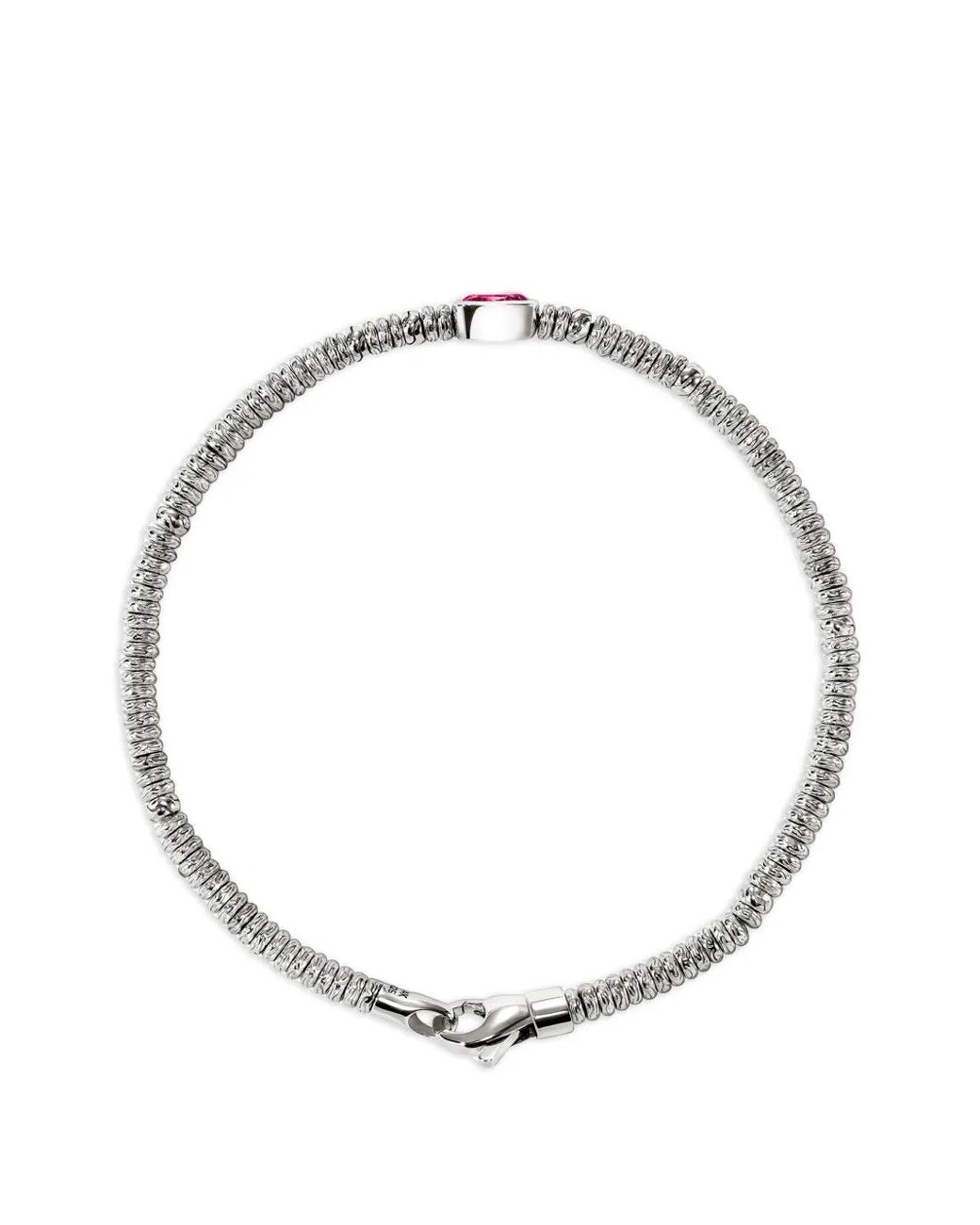 John Hardy White Heishi Rhodolite Bracelet