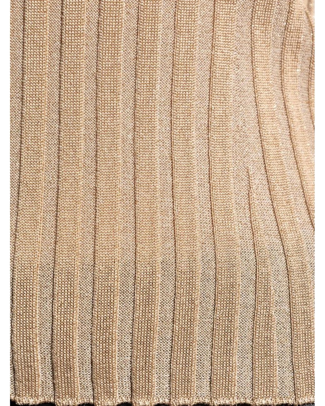 Versace Geribbelde Top in het Natural