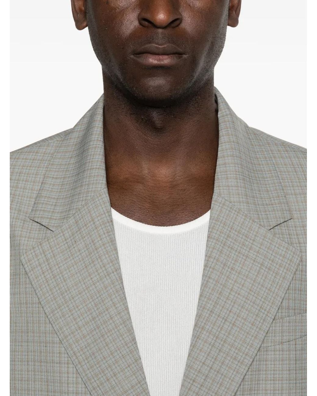 Our Legacy Gray Industry Check-Pattern Blazer for men