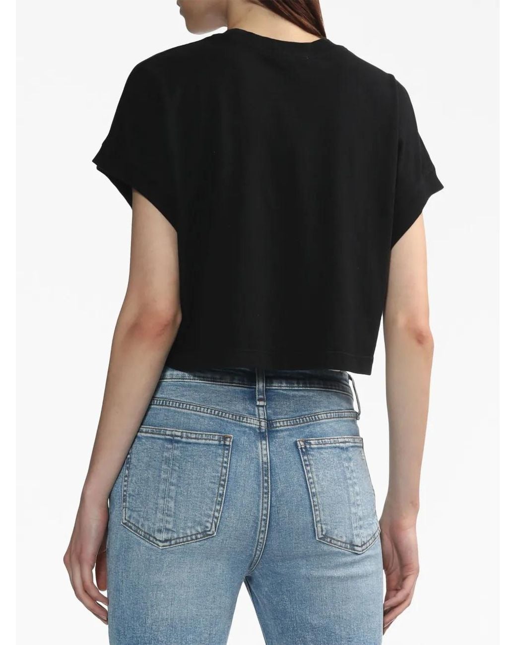 Agolde Black Cropped Cotton T-Shirt for men