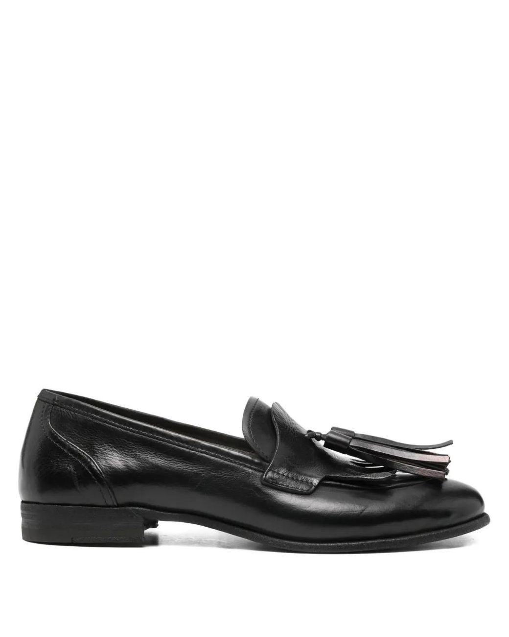 PAUL SILENCE Black Tassel-Detail Leather Loafers