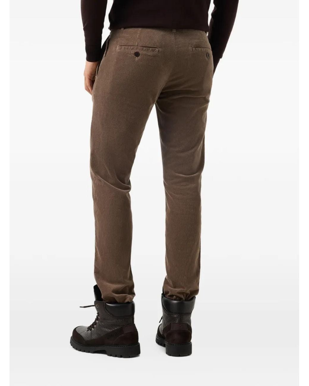 Bogner Brown Riley Casual Corduroy Straight-Leg Trousers for men