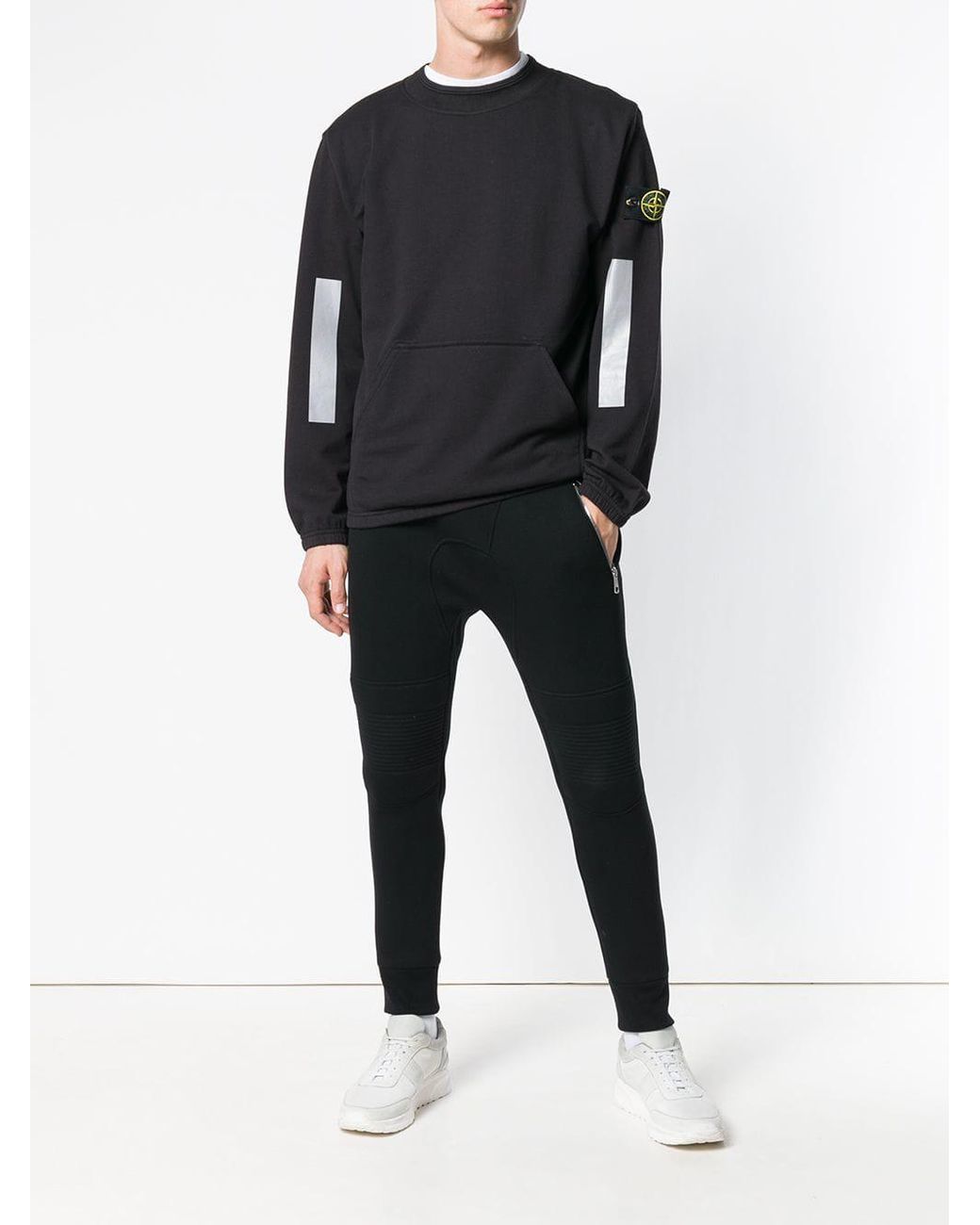 Stone Island Reflective Panel Sweatshirt in Black for Men | Lyst Canada