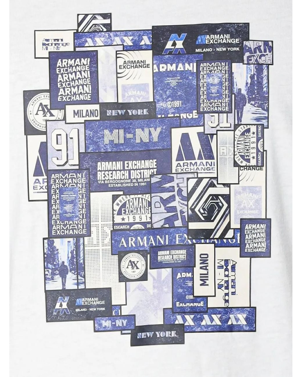 ARMANI EXCHANGE White Graphic-Print T-Shirt for men