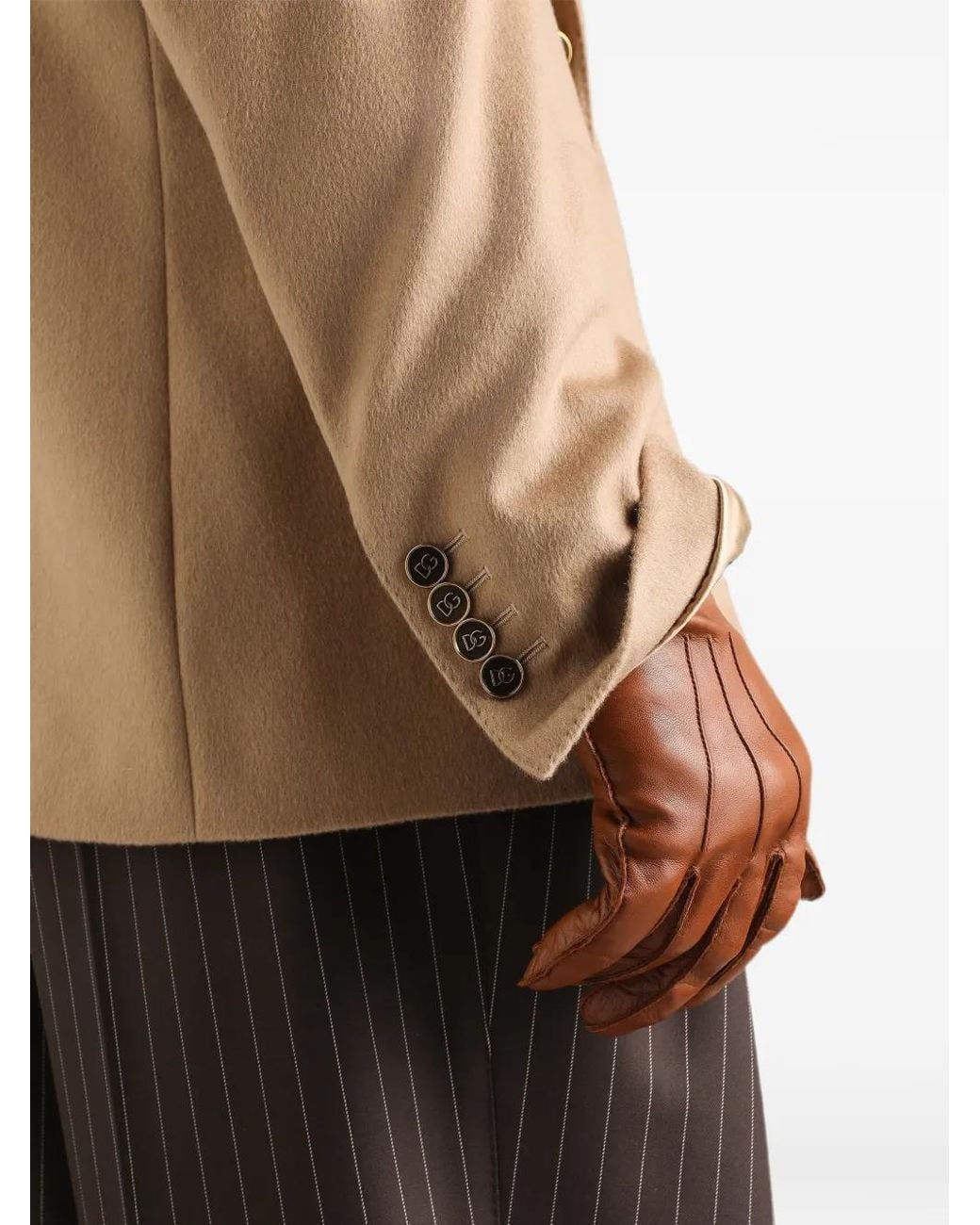 Dolce & Gabbana Natural Portofino Single-Breasted Cashmere Jacket for men