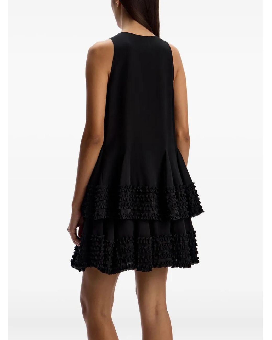 12 STOREEZ Black Keyhole Ruffled Dress